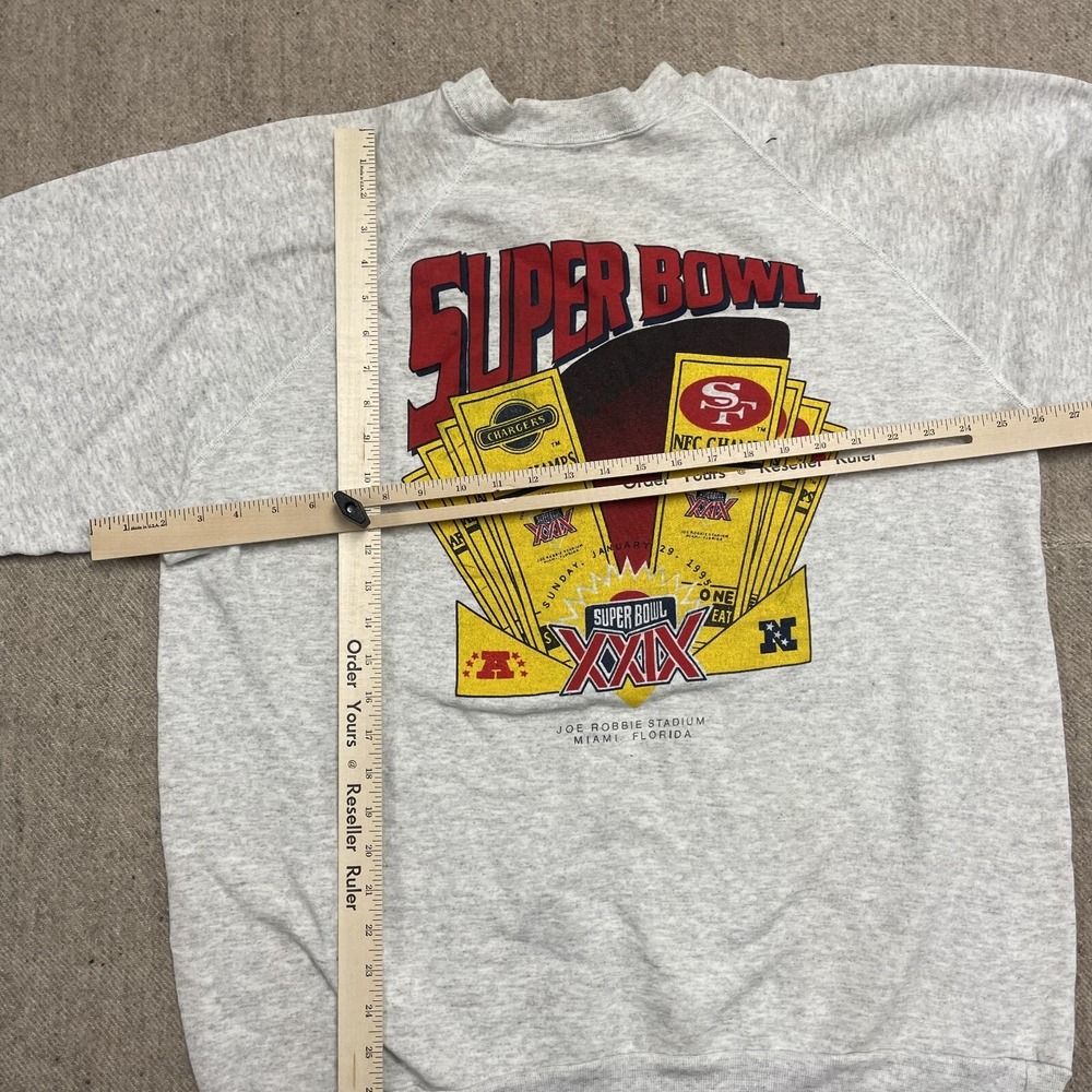 vintage Super Bowl Sweatshirt mens 3XL gray 1990s San Francisco 49ers‎ NFL - Picture 6 of 9